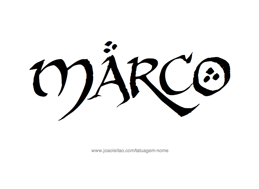 Desenho de Tatuagem com o Nome Marco