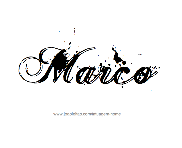 Desenho de Tatuagem com o Nome Marco