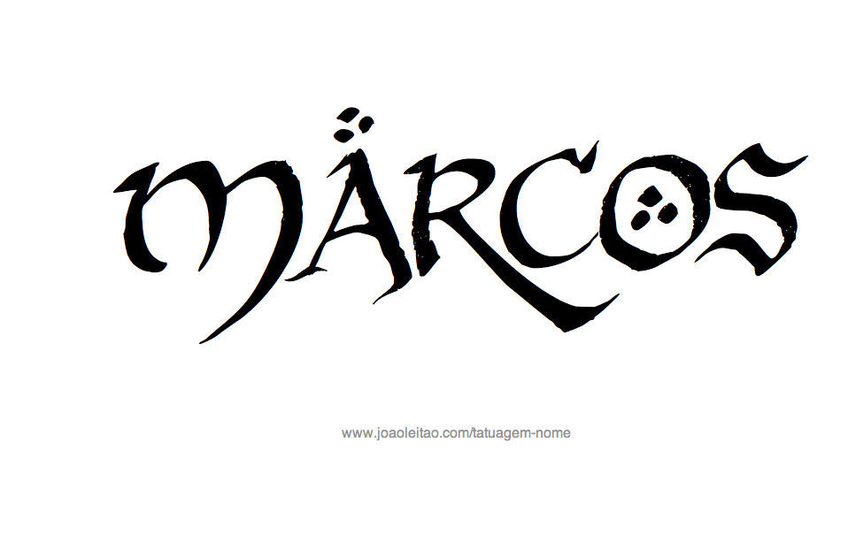 Desenho de Tatuagem com o Nome Marcos