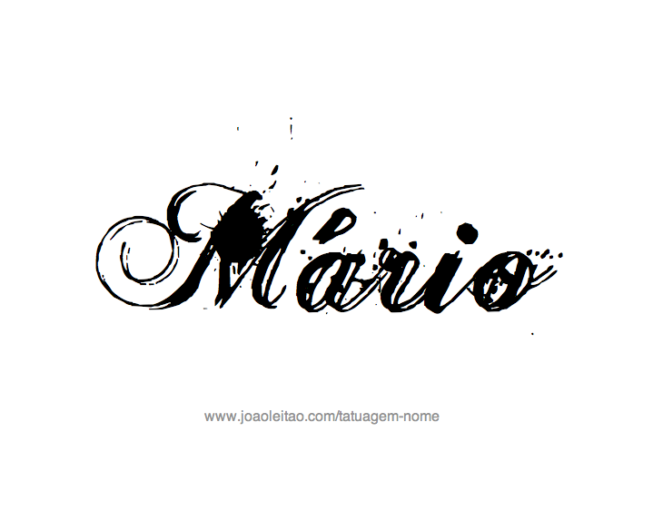 Desenho de Tatuagem com o Nome Mario