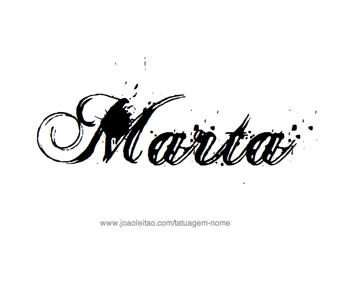 Desenho de Tatuagem com o Nome Marta