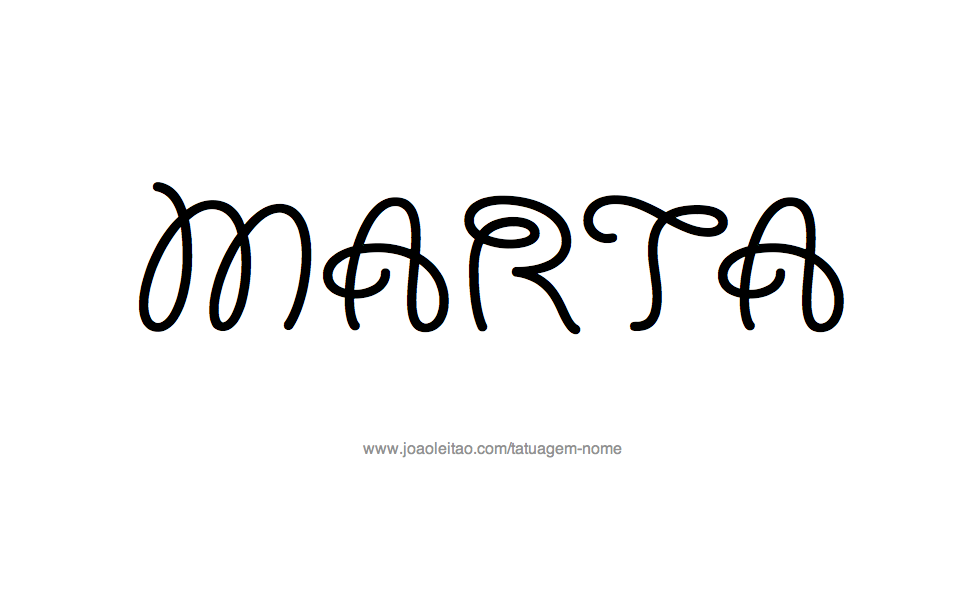 Desenho de Tatuagem com o Nome Marta