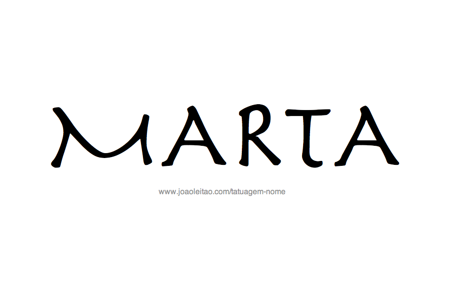 Desenho de Tatuagem com o Nome Marta