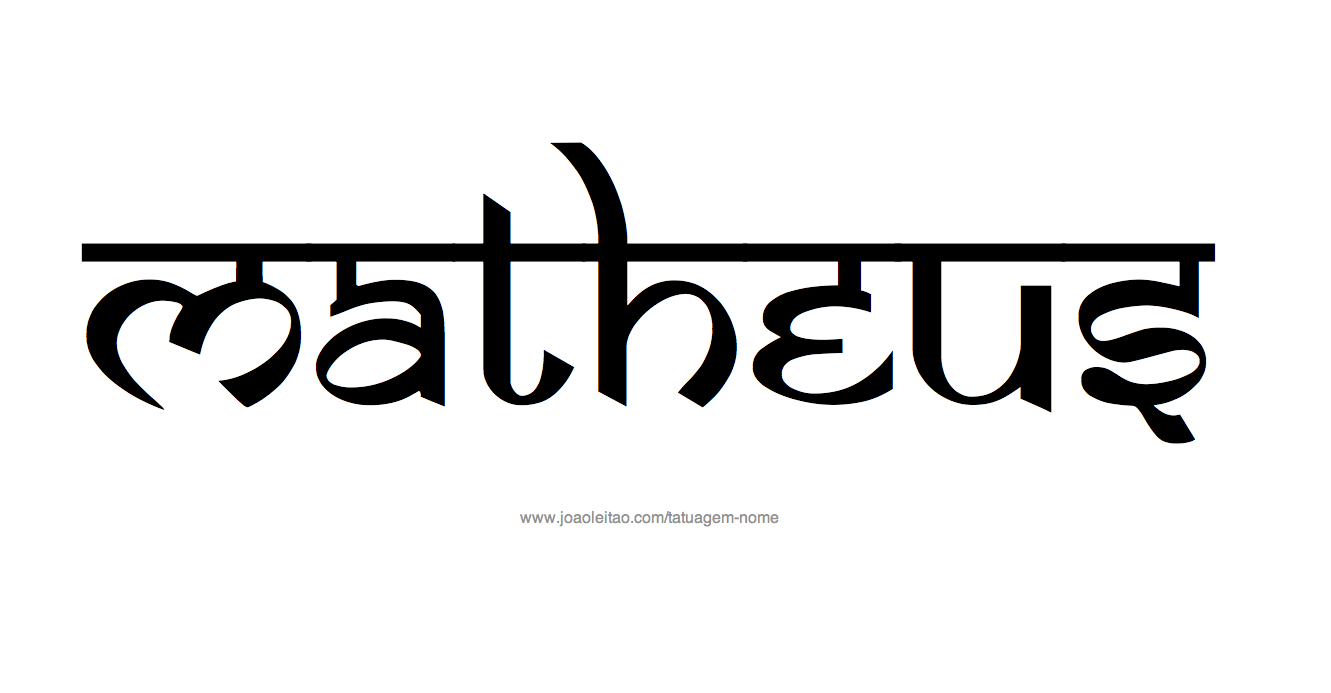 Desenho de Tatuagem com o Nome Matheus