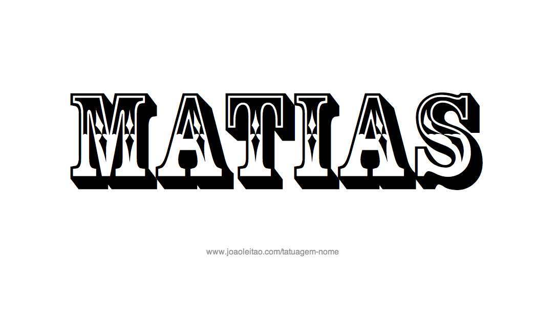 Desenho de Tatuagem com o Nome Matias