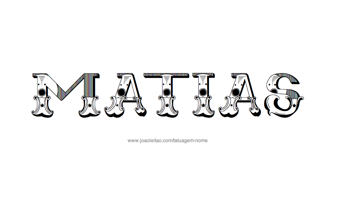 Desenho de Tatuagem com o Nome Matias