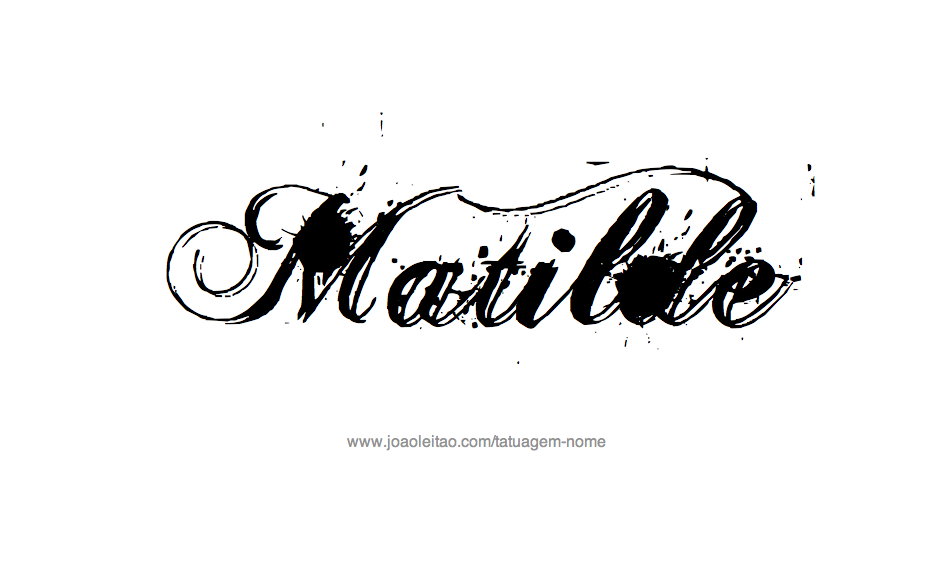 Desenho de Tatuagem com o Nome Matilde