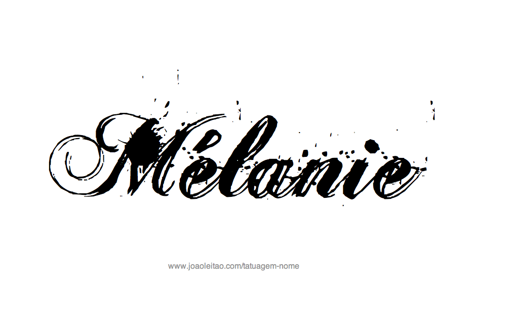 Desenho de Tatuagem com o Nome Melanie