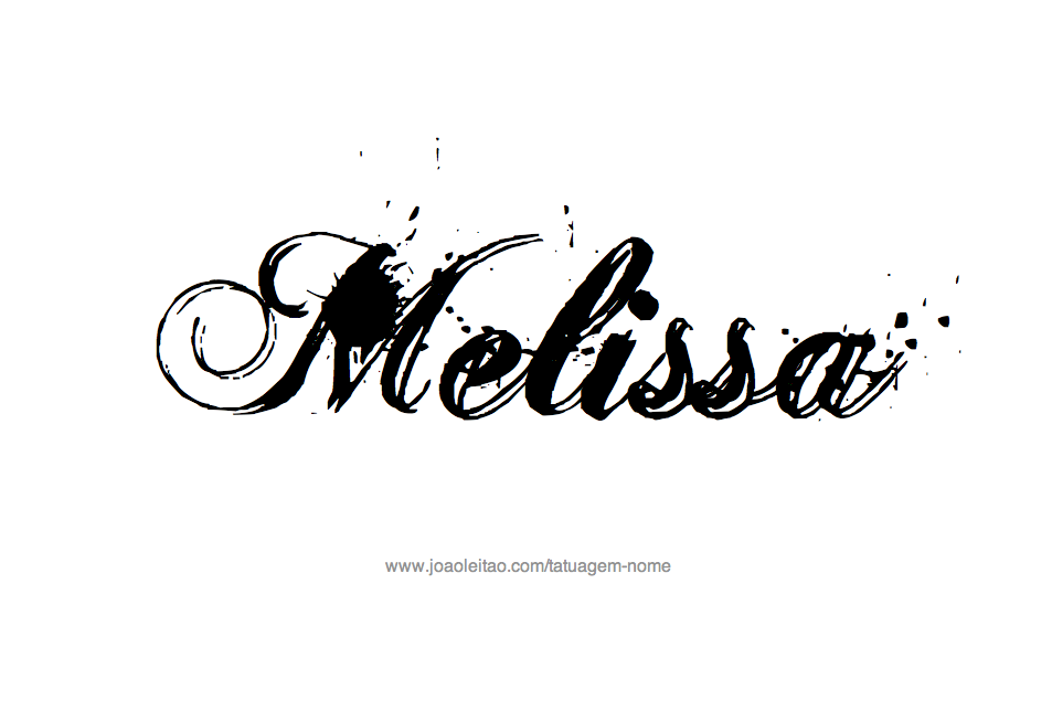 Desenho de Tatuagem com o Nome Melissa