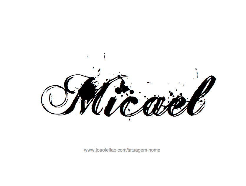 Desenho de Tatuagem com o Nome Micael