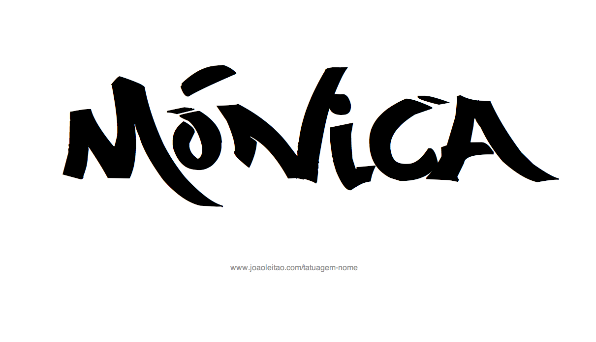 Desenho de Tatuagem com o Nome Monica