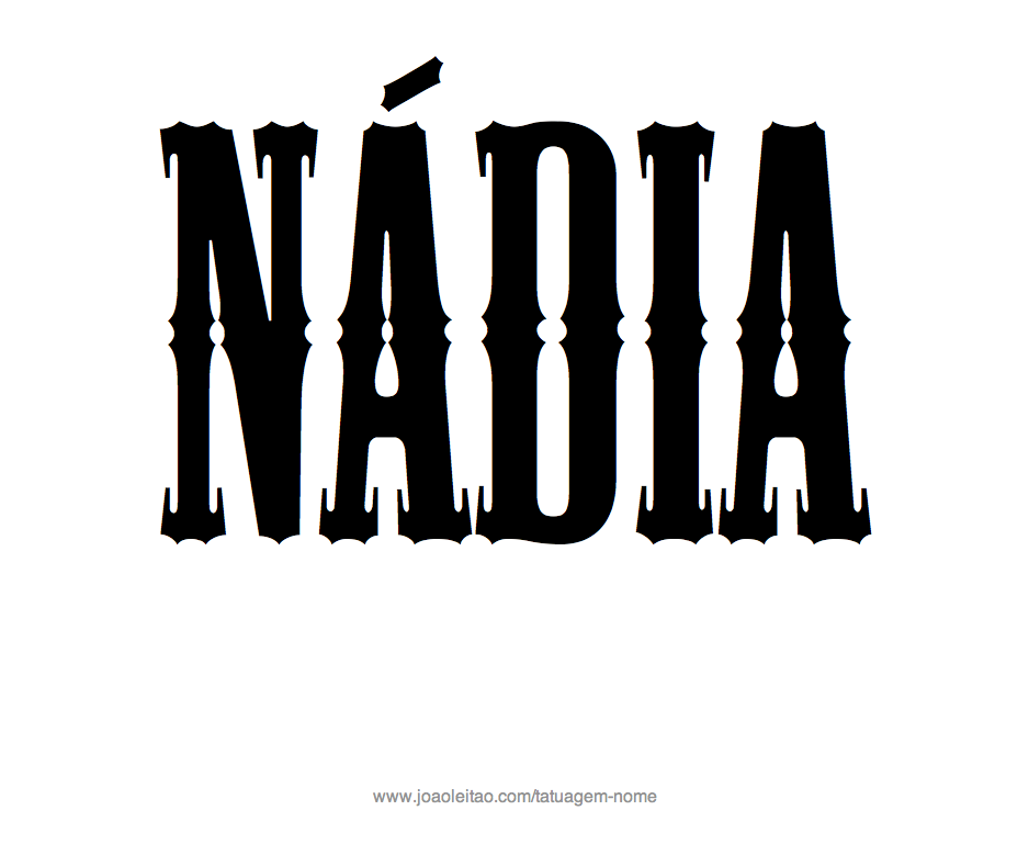 Desenho de Tatuagem com o Nome Nadia