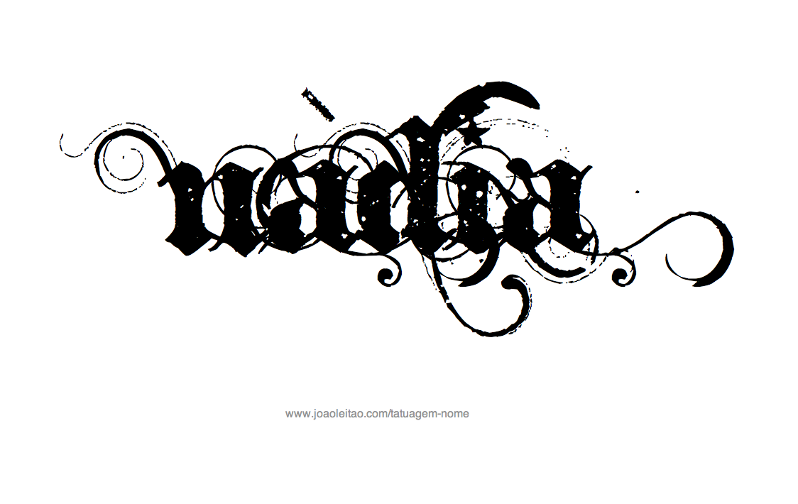 Desenho de Tatuagem com o Nome Nadia