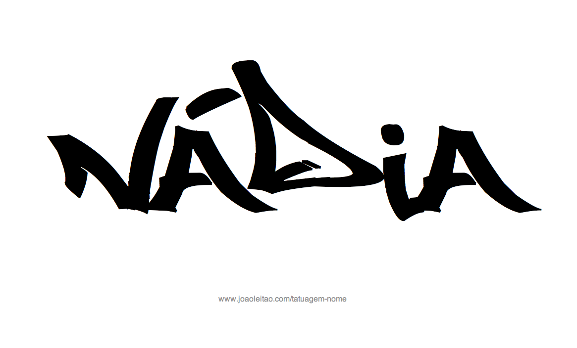 Desenho de Tatuagem com o Nome Nadia