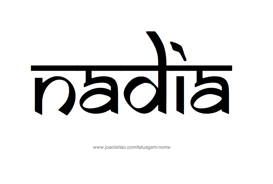Desenho de Tatuagem com o Nome Nadia