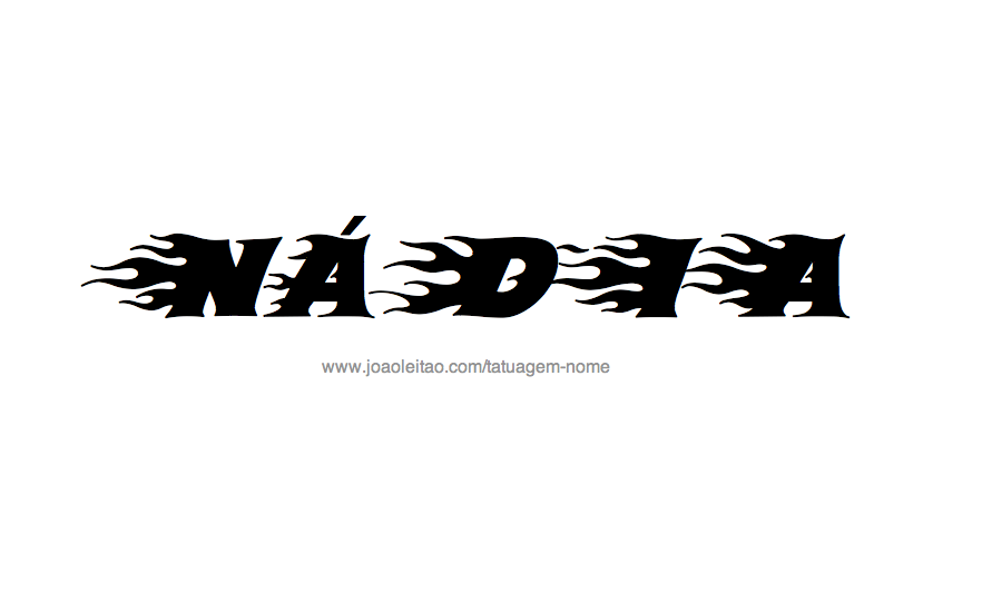 Desenho de Tatuagem com o Nome Nadia