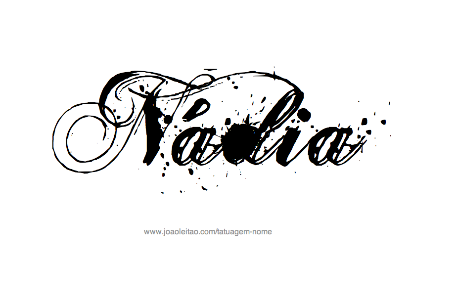 Desenho de Tatuagem com o Nome Nadia