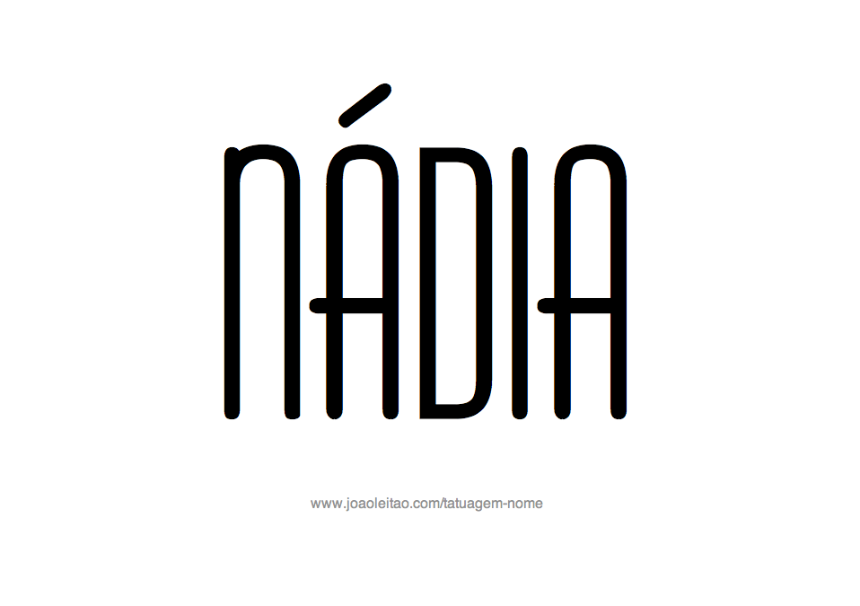 Desenho de Tatuagem com o Nome Nadia