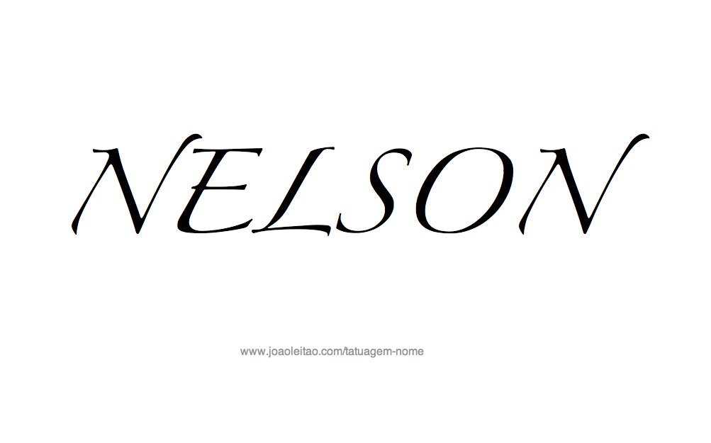 Desenho de Tatuagem com o Nome Nelson