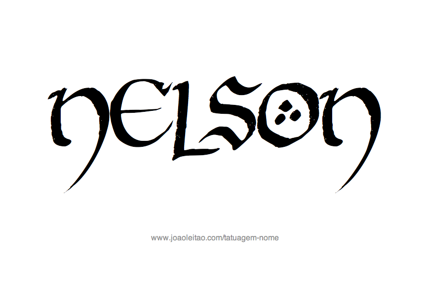 Desenho de Tatuagem com o Nome Nelson