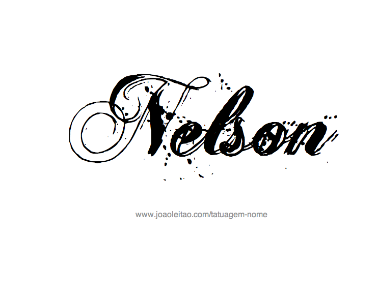 Desenho de Tatuagem com o Nome Nelson