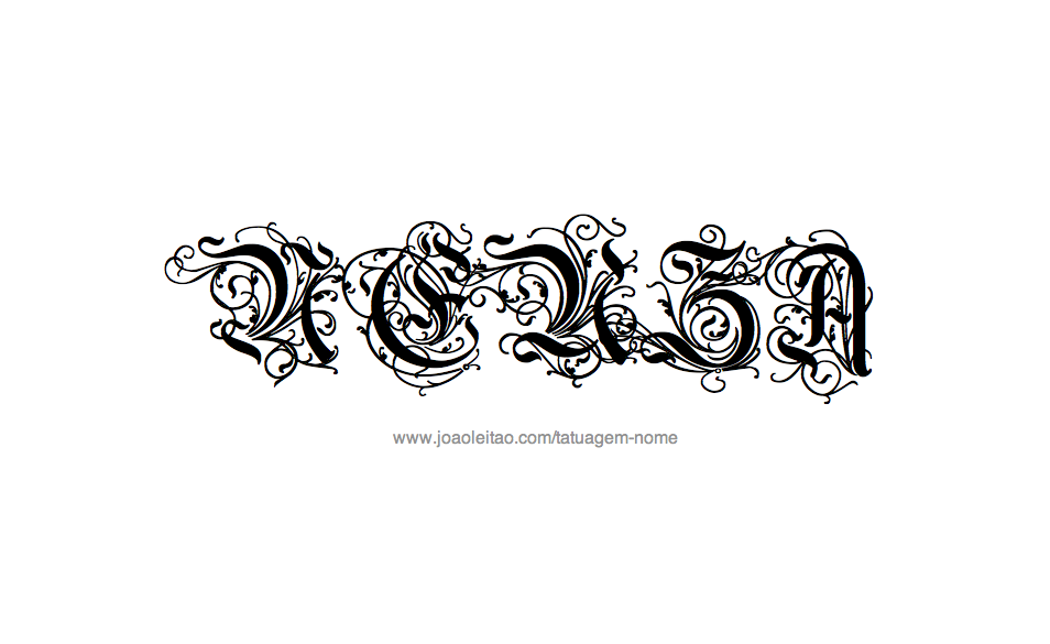 Desenho de Tatuagem com o Nome Neuza