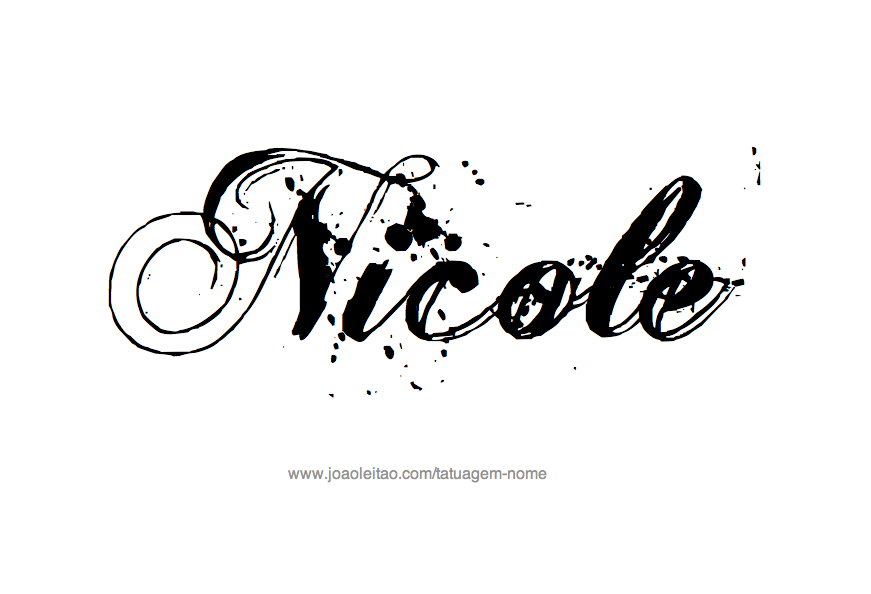 Desenho de Tatuagem com o Nome Nicole