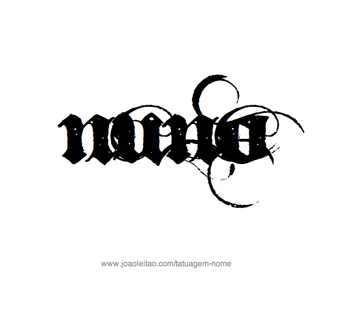 Desenho de Tatuagem com o Nome Nuno