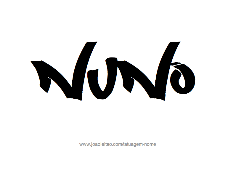 Desenho de Tatuagem com o Nome Nuno