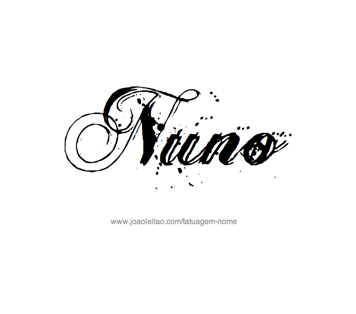 Desenho de Tatuagem com o Nome Nuno