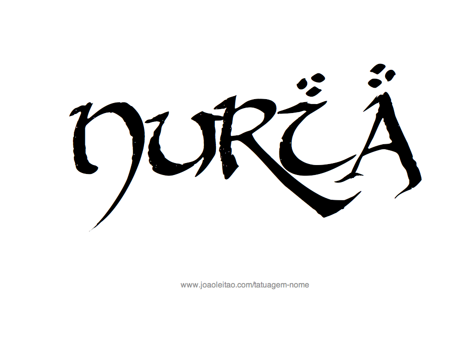 Desenho de Tatuagem com o Nome Nuria