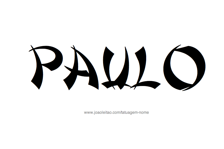 Desenho de Tatuagem com o Nome Paulo