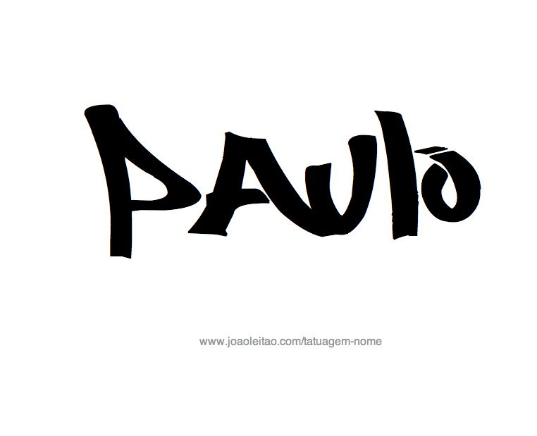 Desenho de Tatuagem com o Nome Paulo