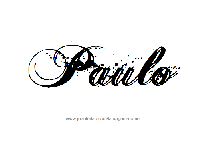 Desenho de Tatuagem com o Nome Paulo