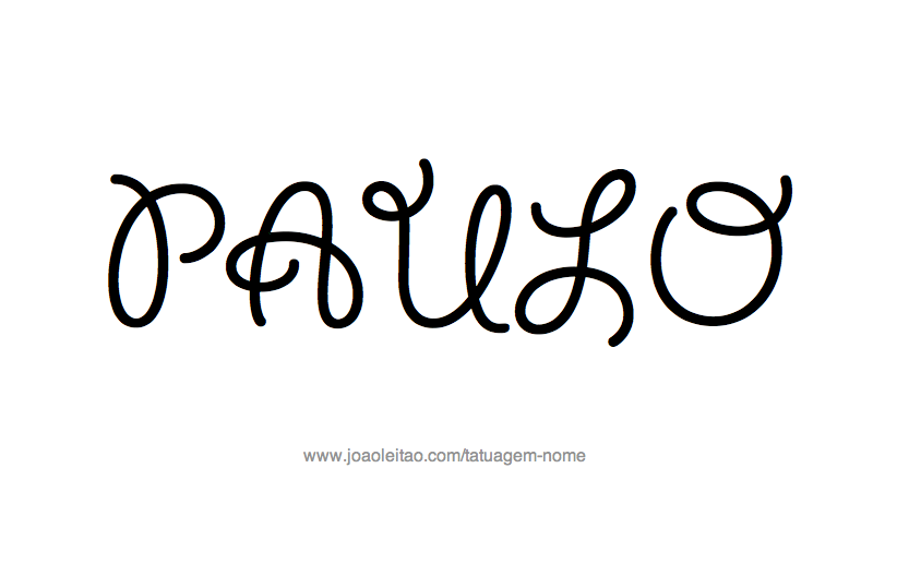 Desenho de Tatuagem com o Nome Paulo