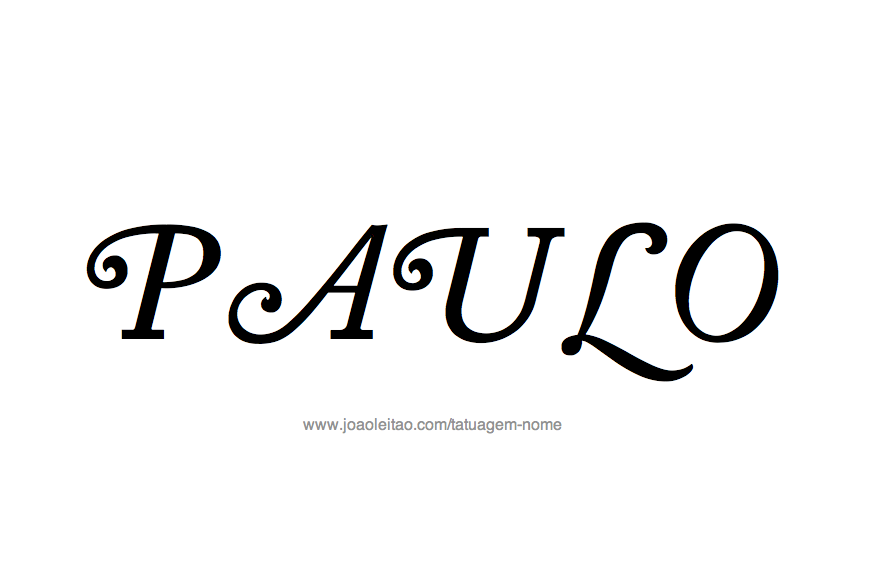 Desenho de Tatuagem com o Nome Paulo