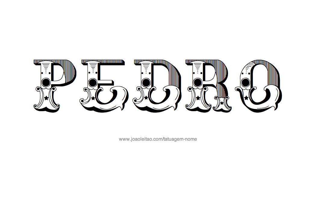 Desenho Tatuagem com o Nome Pedro