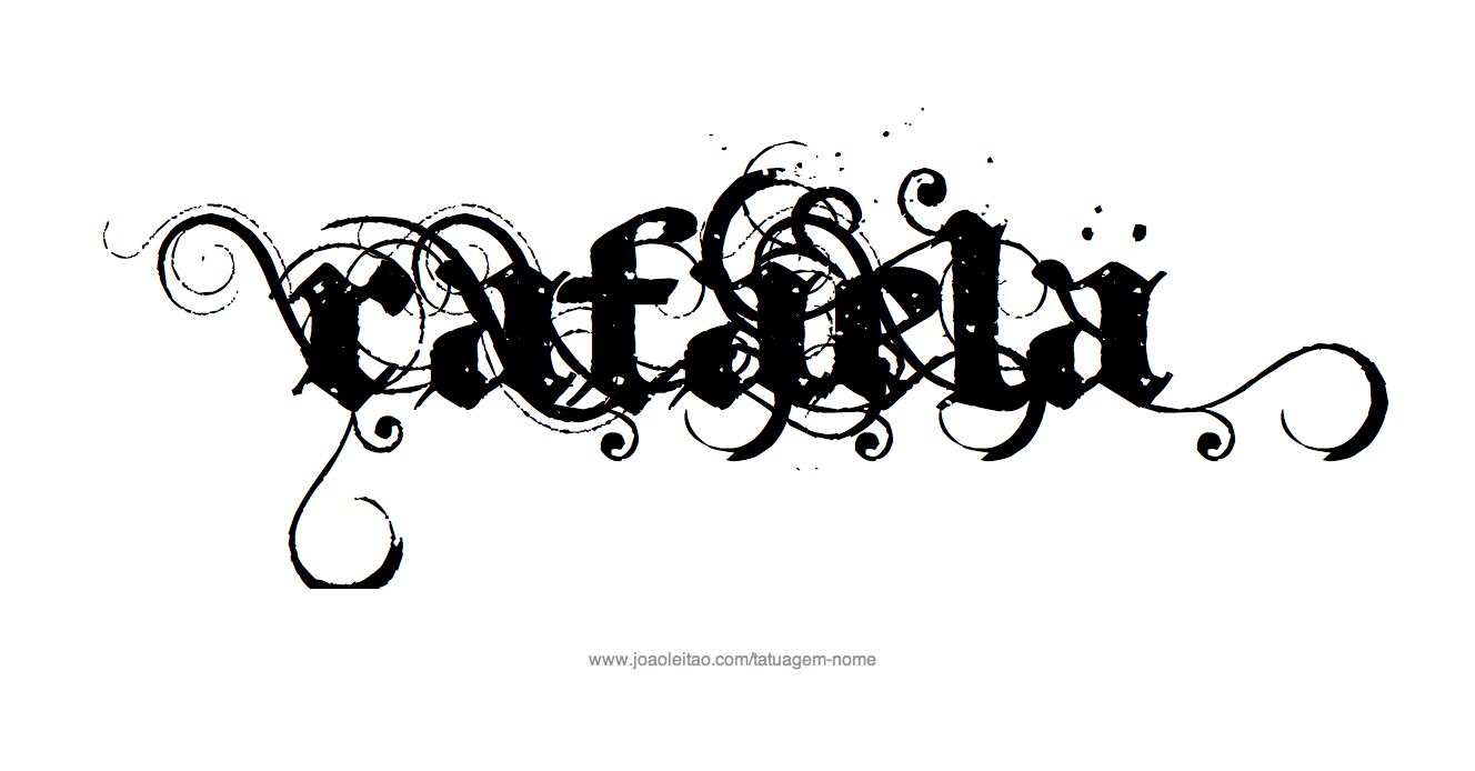 Desenho de Tatuagem com o Nome Rafaela