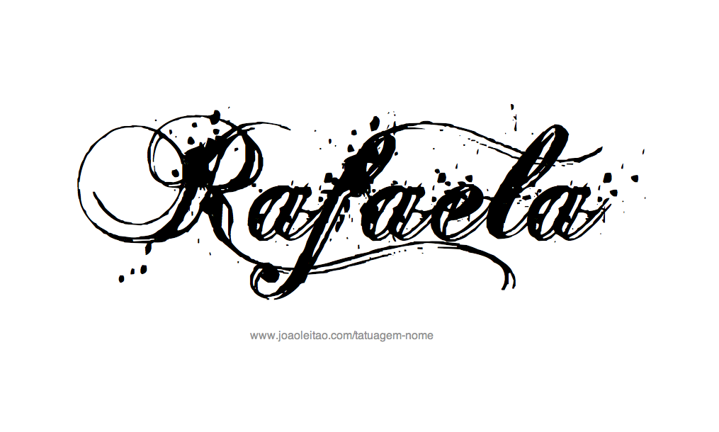 Desenho de Tatuagem com o Nome Rafaela