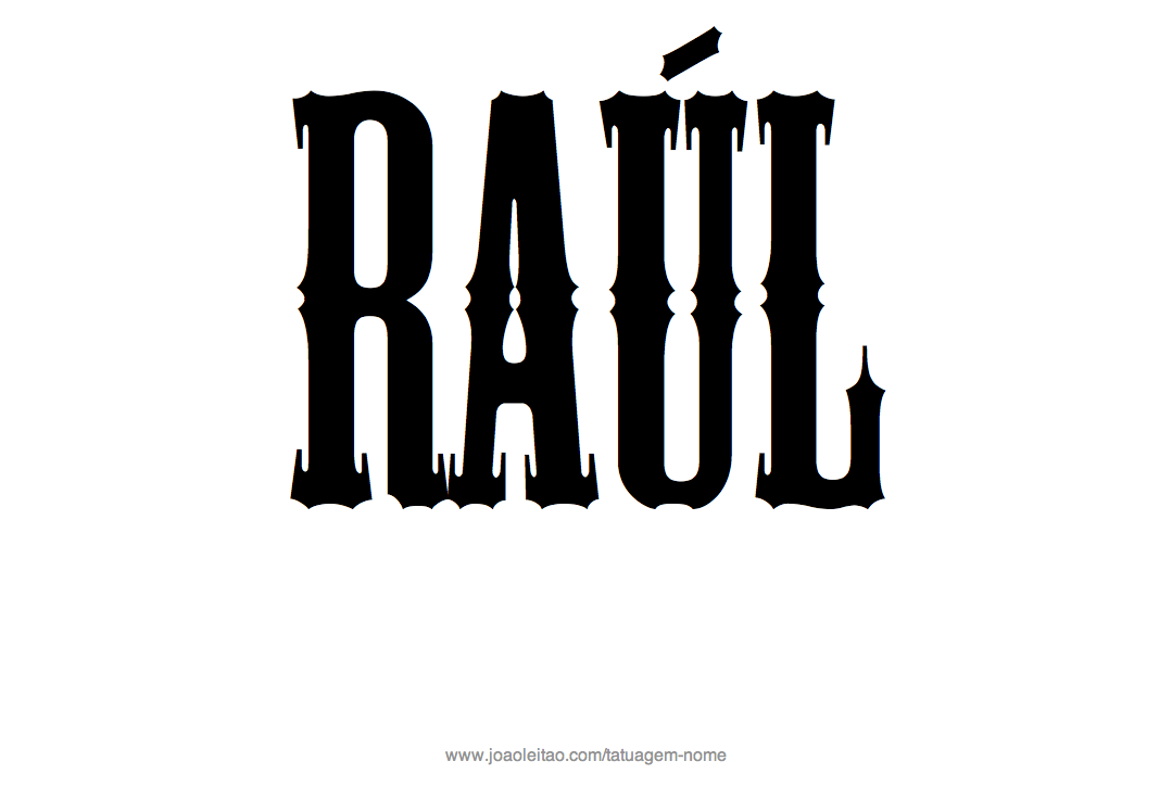 Desenho de Tatuagem com o Nome Raul