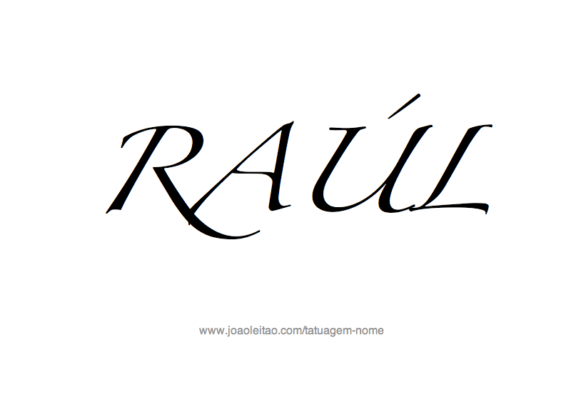 Desenho de Tatuagem com o Nome Raul