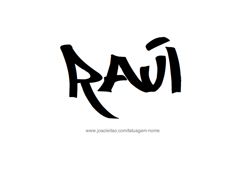 Desenho de Tatuagem com o Nome Raul