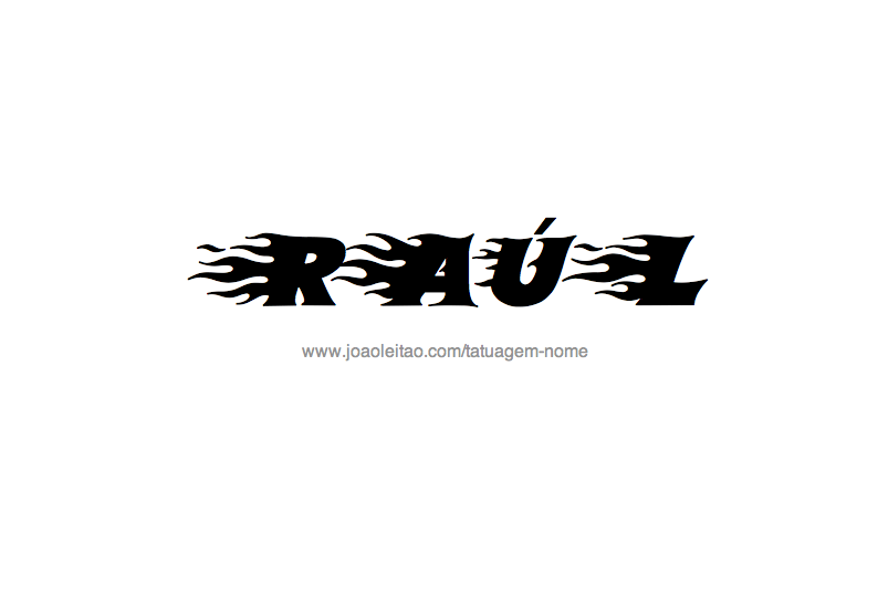 Desenho de Tatuagem com o Nome Raul