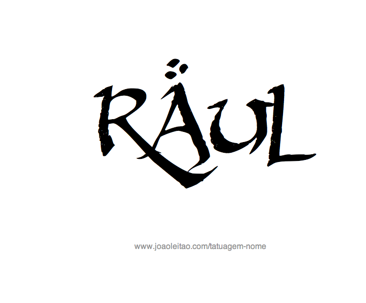 Desenho de Tatuagem com o Nome Raul