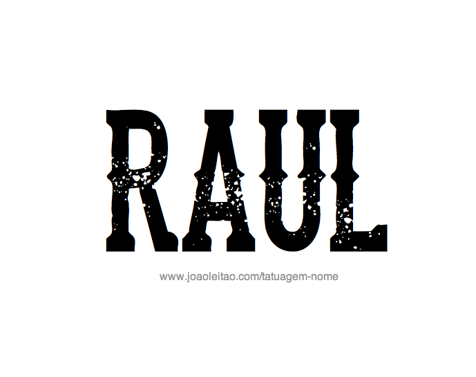 Desenho de Tatuagem com o Nome Raul