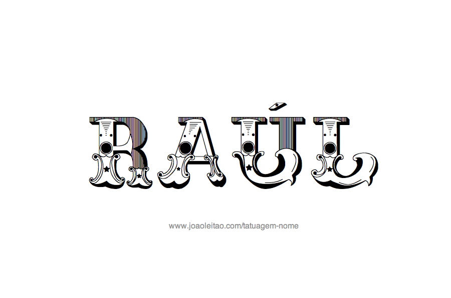 Desenho de Tatuagem com o Nome Raul