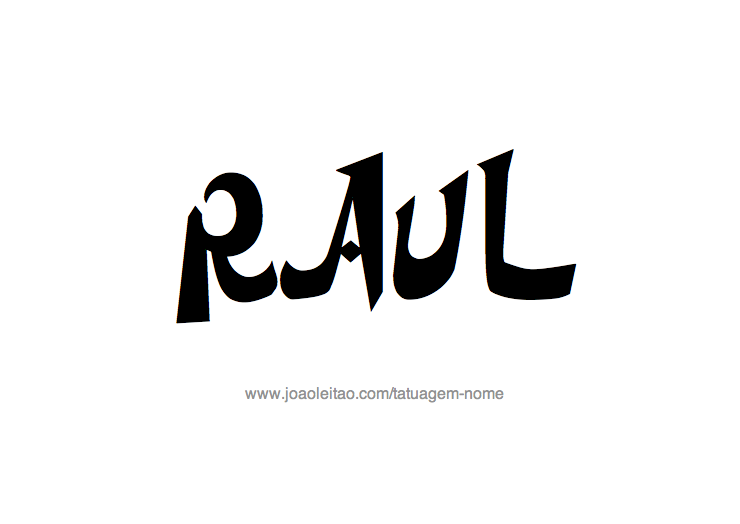 Desenho de Tatuagem com o Nome Raul