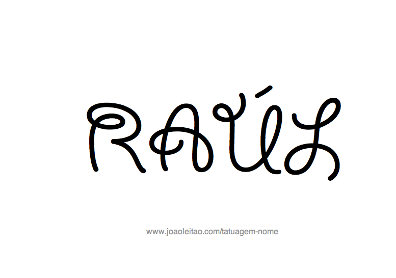 Desenho de Tatuagem com o Nome Raul