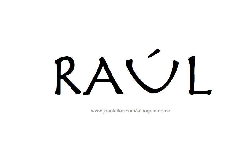 Desenho de Tatuagem com o Nome Raul