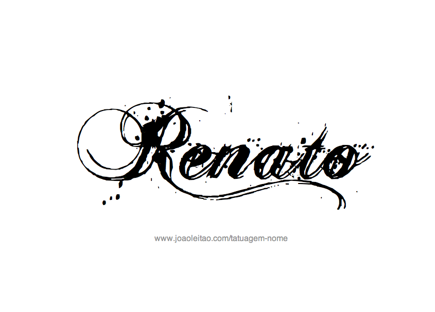 Desenho de Tatuagem com o Nome Renato